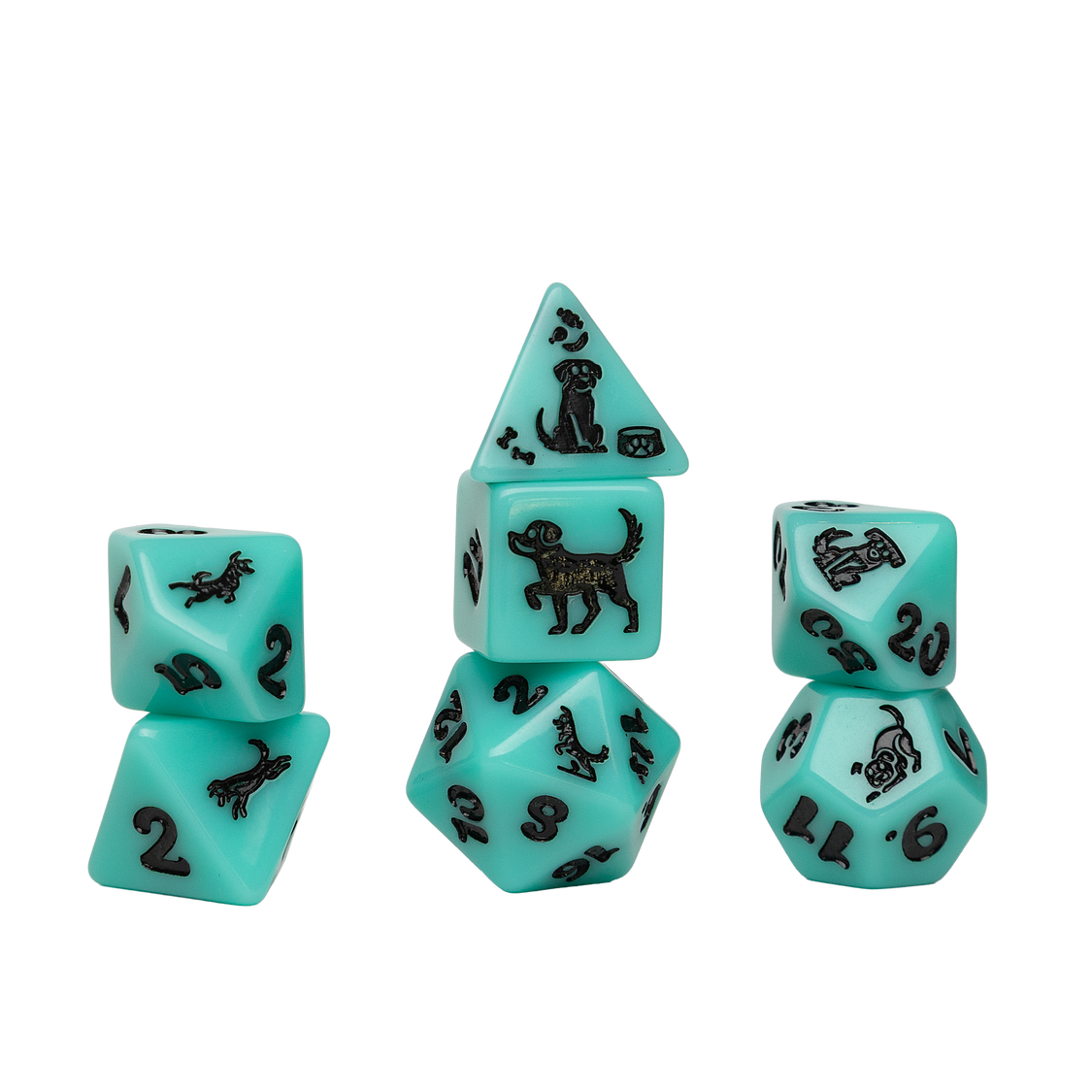 Sirius - Animals Series - Seafoam Shepherd Polyhedral Dice Set