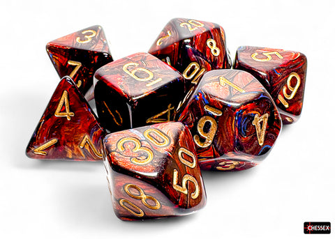 Chessex Scarab Mega-hedral Blue Blood/gold 7-Die Set