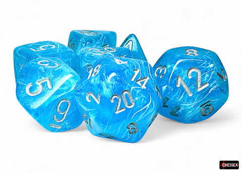 Chessex Luminary Mega-hedral Sky/silver Luminary 7-Die Set