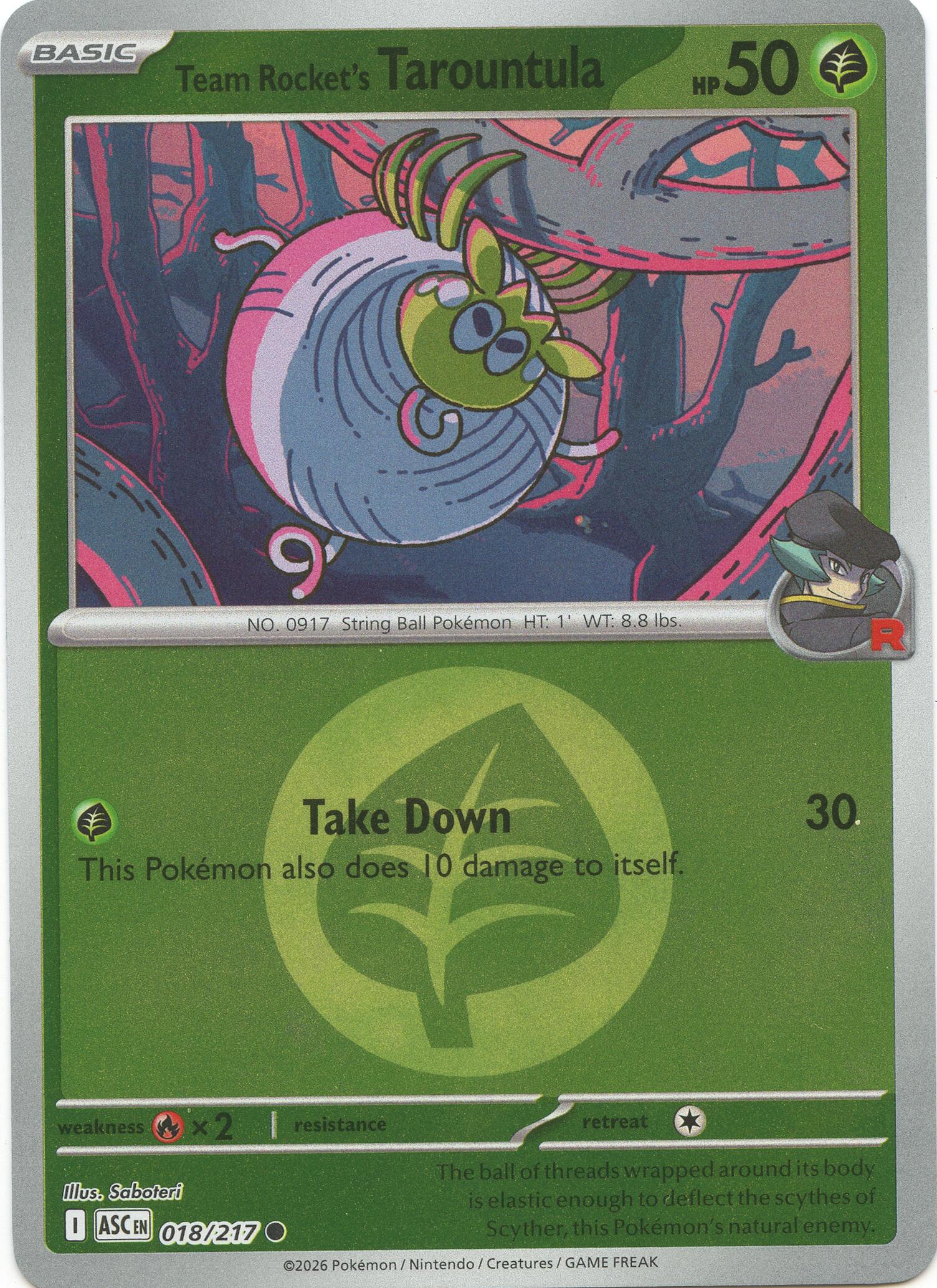 Team Rocket's Tarountula (Energy Symbol Pattern)