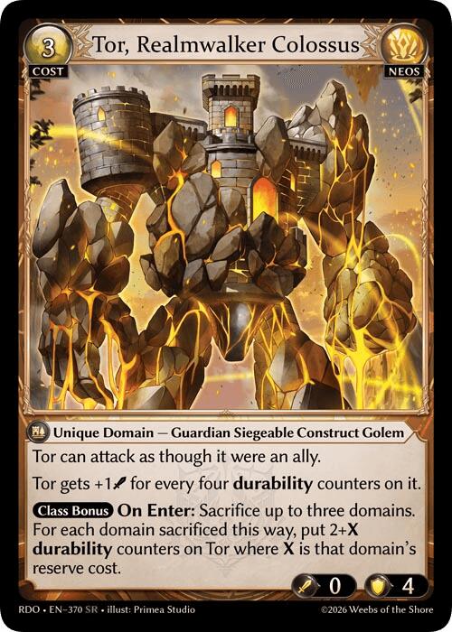 Tor, Realmwalker Colossus