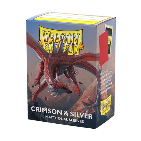 Dragon Shield: Standard Matte Dual - Crimson & Silver 100CT