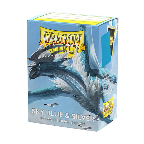Dragon Shield: Standard Matte Dual - Sky Blue & Silver 100CT