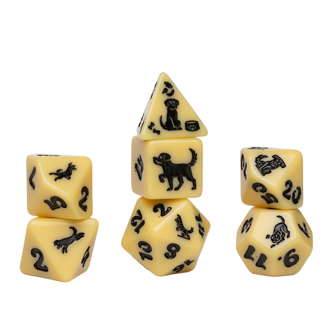Sirius - Animals Series - Golden Pup Polyhedral Dice Set