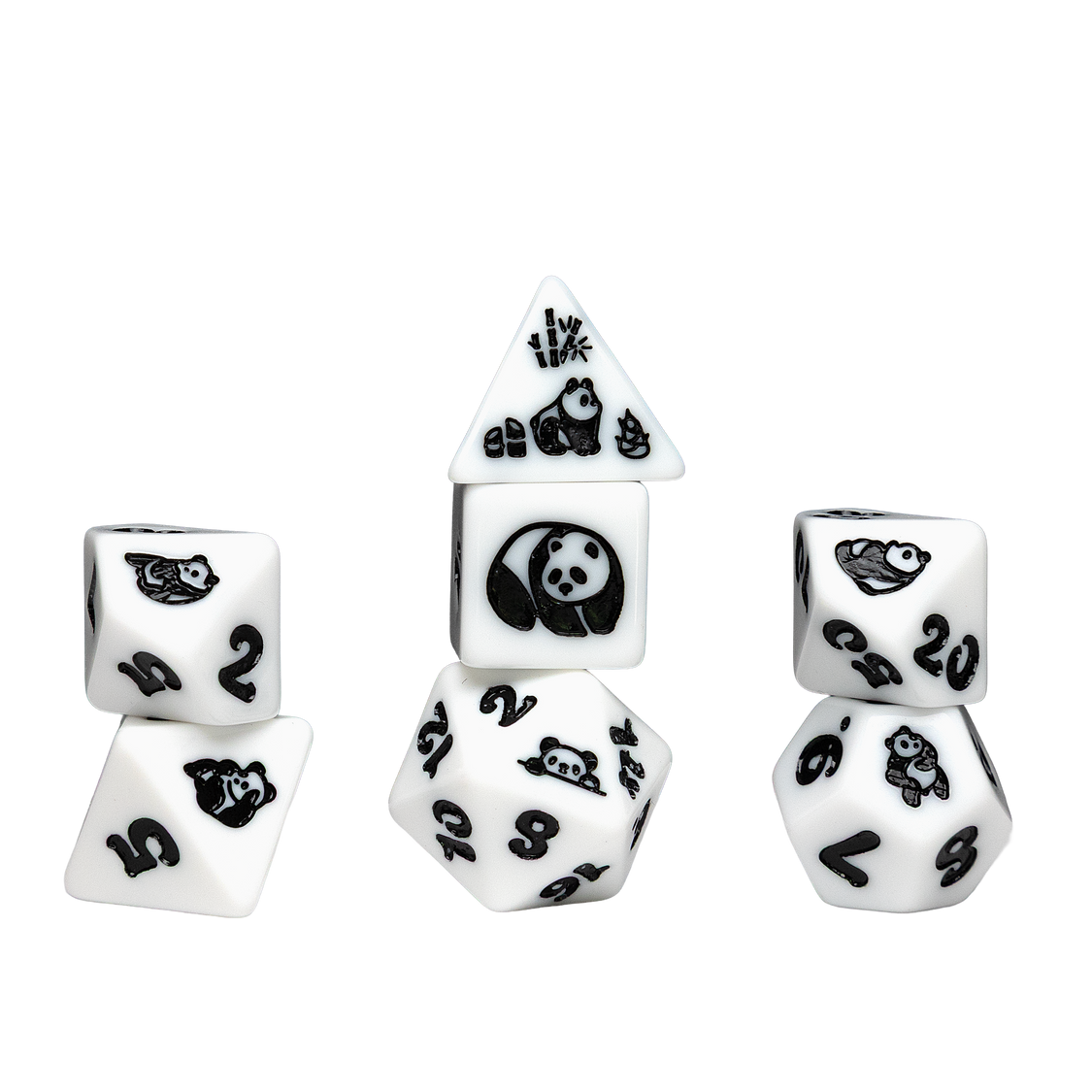 Sirius - Animals Series - Moon Panda Polyhedral Dice Set