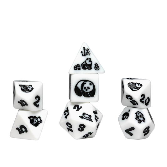 Sirius - Animals Series - Moon Panda Polyhedral Dice Set