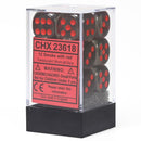 Chessex 16mm D6 Dice Block - Translucent Smoke with Red (12 ct)