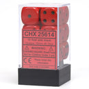 Chessex 16mm D6 Dice Block - Opaque Red/Black (12 ct)