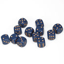 Chessex 16mm D6 Dice Block - Opaque Dusty Blue/Copper (12 ct)