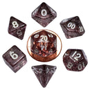 FanRoll 7-Set Mini Ethereal Black with White Dice
