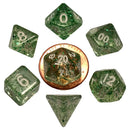 FanRoll 7-Set Mini Ethereal Green with White Dice