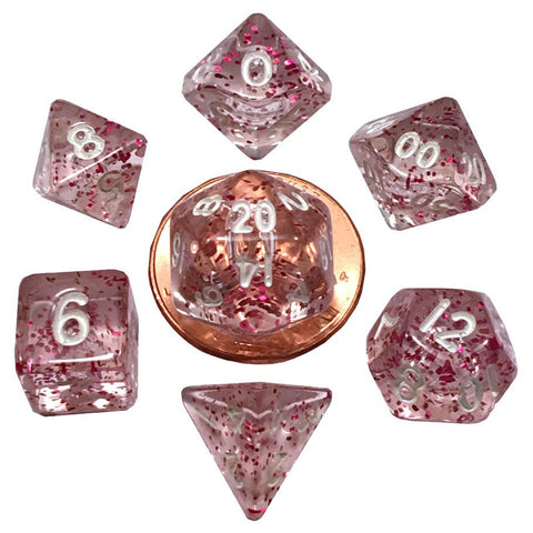 FanRoll 7-Set Mini Ethereal Light Purple with White Dice