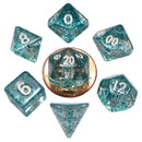 FanRoll 7-Set Mini Ethereal Light Blue with White Dice